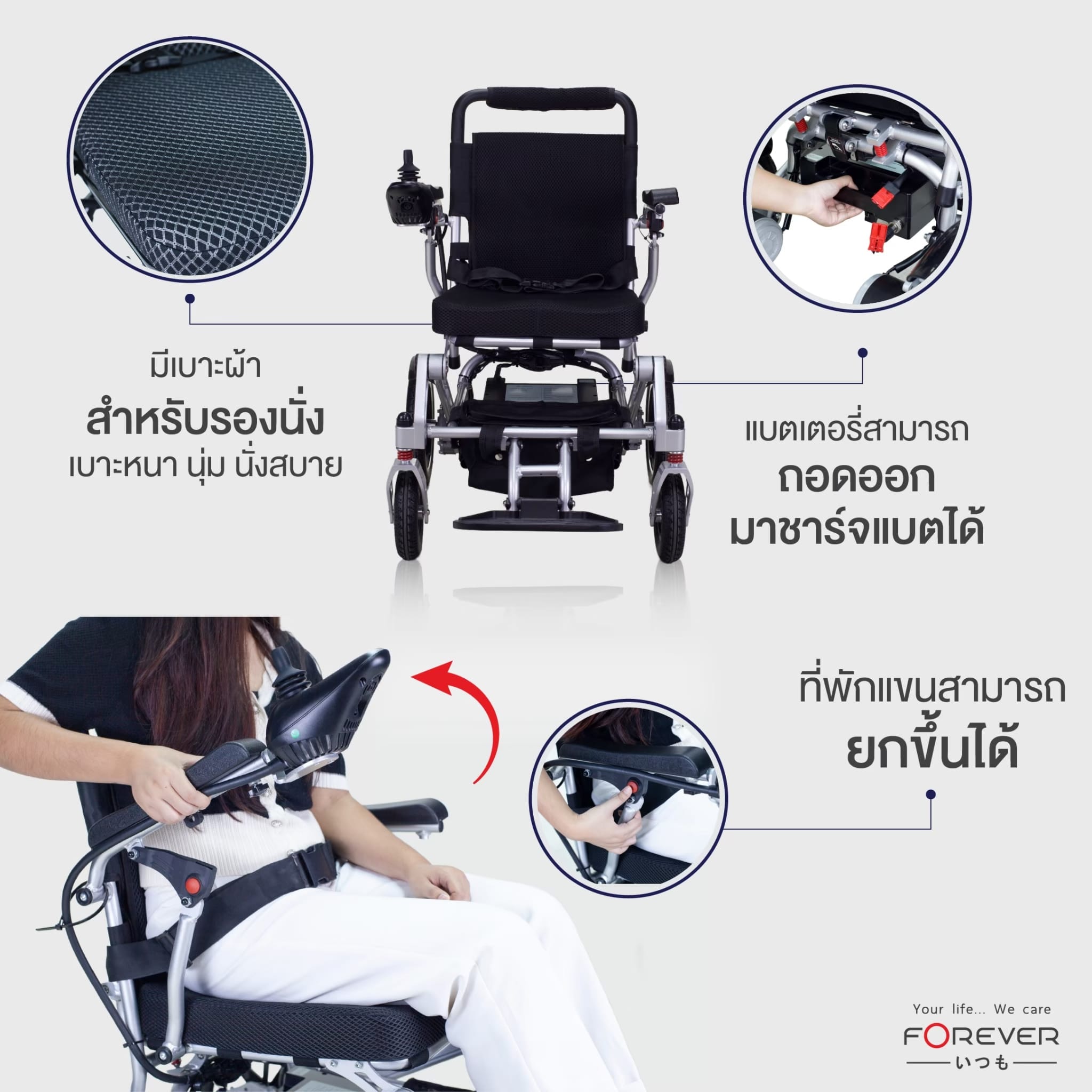 รถเข็นวีลแชร์ไฟฟ้า FOREVER ELITE GOLD_5